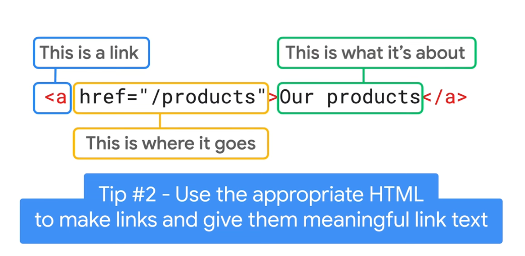 Screenshot from Google's Video on Internal Linking