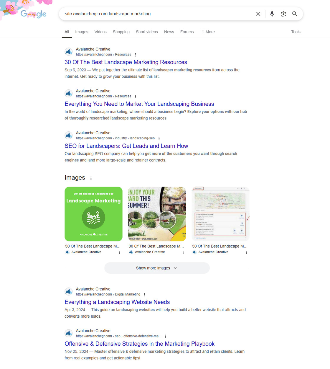landscape newsletter site search